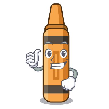 Karakterde izole turuncu boya kalemi kadar Thumbs