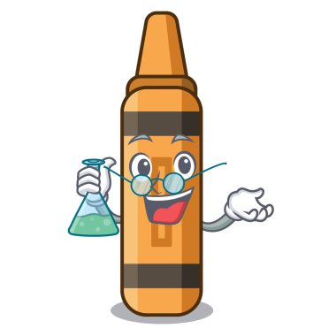 Profesör turuncu boya kalemi karakter izole