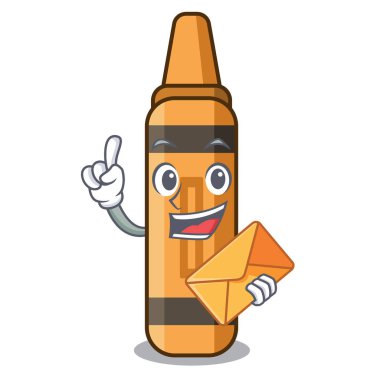 Karakterde izole edilmiş turuncu boya kalemiyle