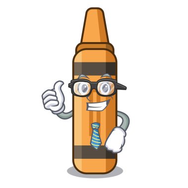 İşadamı turuncu boya kalemi karakteri izole