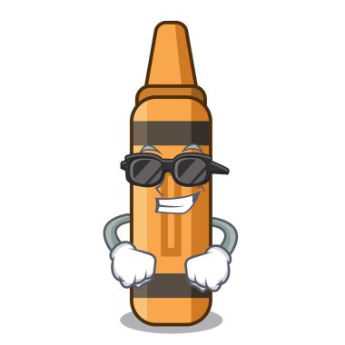 Süper serin turuncu boya kalemi karakter izole