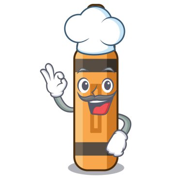 Şef turuncu boya kalemi karakter izole