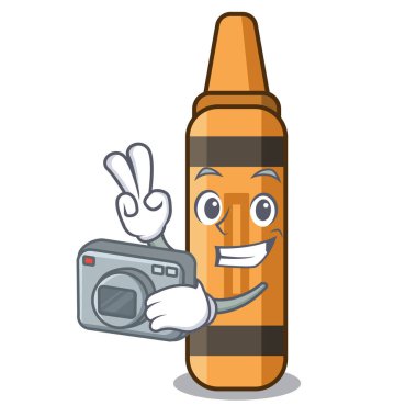 Karikatür şeklinde Fotoğrafçı turuncu boya kalemi