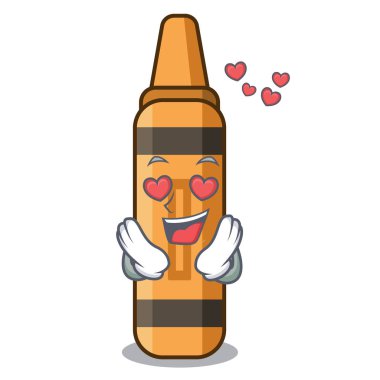 Karikatür şeklinde aşk turuncu boya kalemi