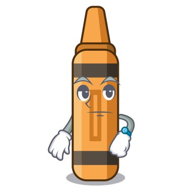 Bir karikatür cüzdan turuncu boya kalemi bekliyor