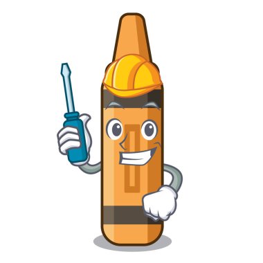 Bir karikatür cüzdan otomotiv turuncu boya kalemi