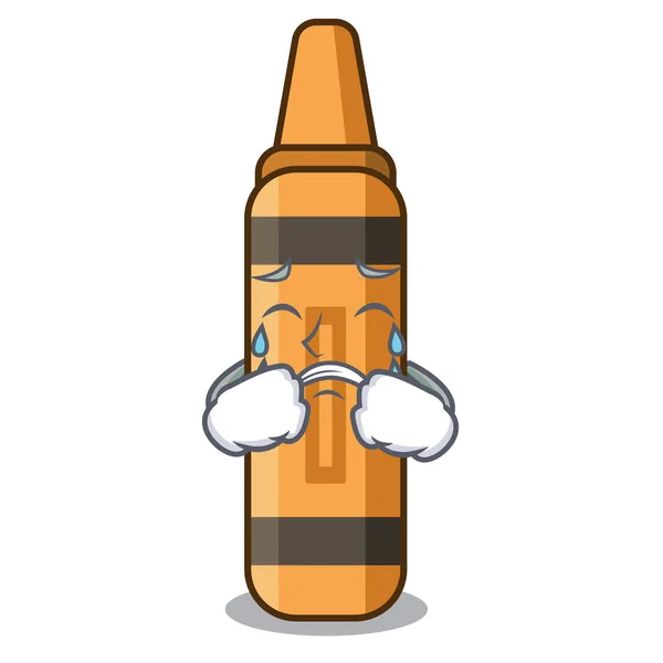 Huilen oranje Crayon in de cartoon vorm — Stockvector
