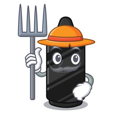 Bir karikatür cüzdan Çiftçi siyah boya kalemi