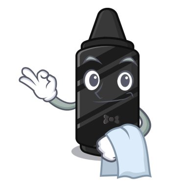 Maskot ahşap masa üzerinde Garson siyah boya kalemi