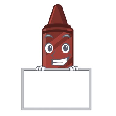 Bir karakter kitabı üzerinde tahta kahverengi boya kalemi ile Grinning