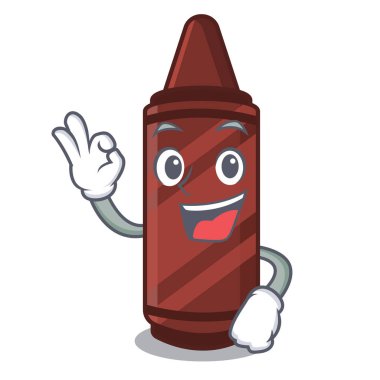 Tamam kahverengi boya kalemi maskot ile izole