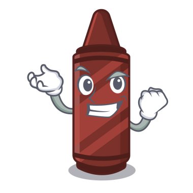 Başarılı kahverengi boya kalemi maskot ile izole