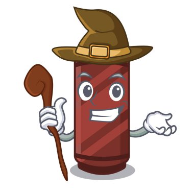 Çizgi film sütununda cadı kahverengi boya kalemi