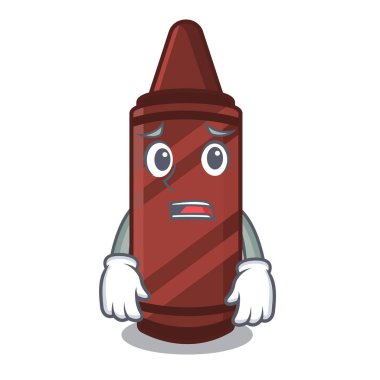 Karikatür sütununda korkmuş kahverengi boya kalemi