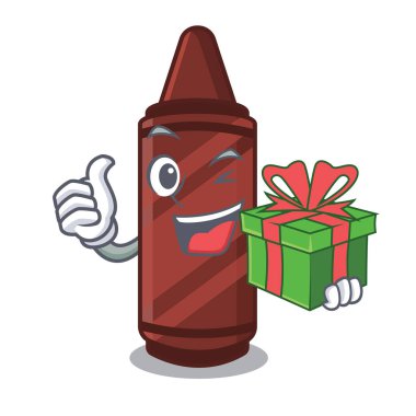 Çizgi film sütununda kahverengi boya kalemiyle