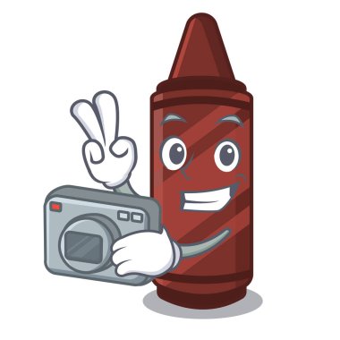 Karikatür sütununda Fotoğrafçı kahverengi boya kalemi