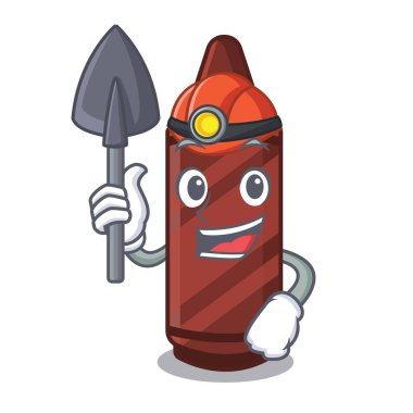 Karikatür sütununda madenci kahverengi boya kalemi