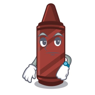 Karikatür şeklinde bekleyen kahverengi boya kalemi