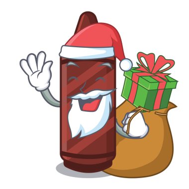 Karikatür şeklinde hediye kahverengi boya kalemi ile Santa