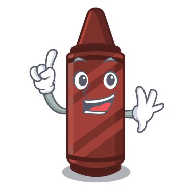 Karikatür şeklinde parmak kahverengi boya kalemi