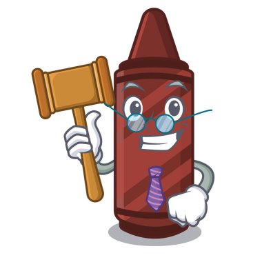 Karikatür şeklinde Yargıç kahverengi boya kalemi