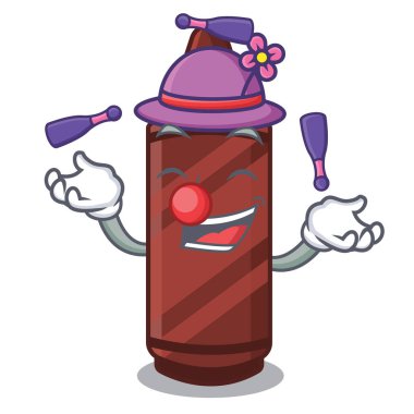 Karikatür şeklinde kahverengi boya kalemi hokkabazlık