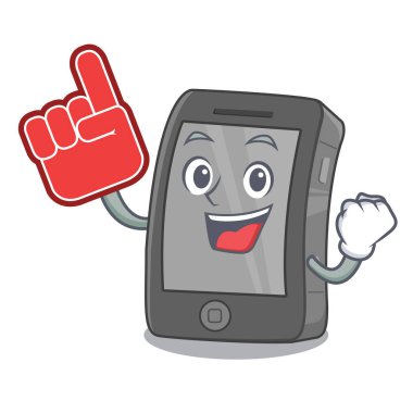 Bir karikatür şeklinde köpük parmak ipad