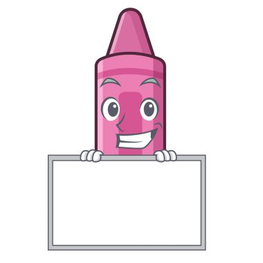 Maskot izole kurulu pembe boya kalemi ile Grinning