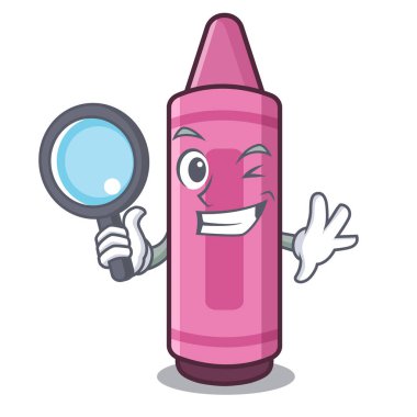 Karikatür okul çantası dedektif pembe boya kalemleri