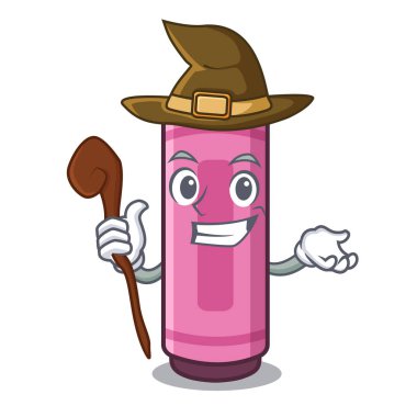 Karakter biçiminde cadı pembe boya kalemleri.