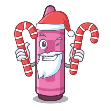 Karikatür okul kitabı üzerinde şeker pembe boya kalemi ile Santa