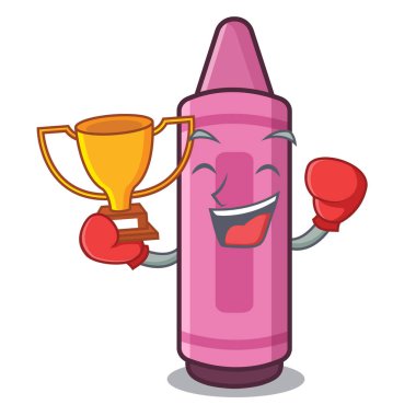 Karikatür okul kitap yukarıda Boks kazanan pembe boya kalemi