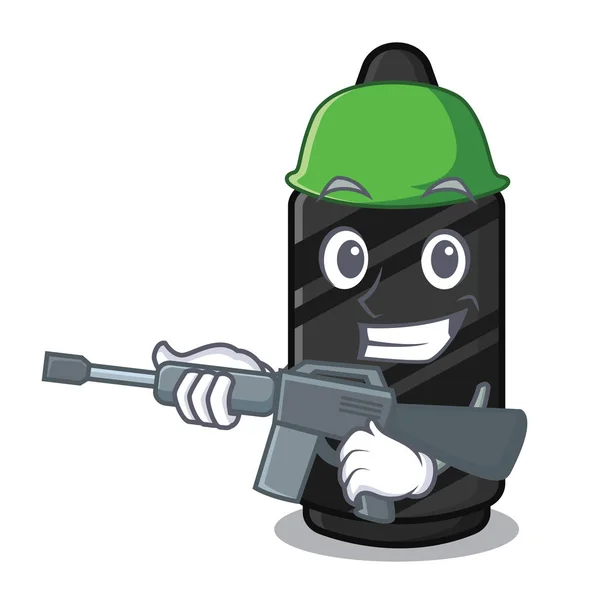 Armée de terre crayon noir dans un portefeuille de dessin animé — Image vectorielle