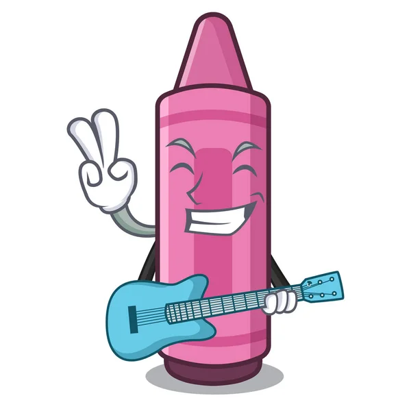 З гітарними рожевими олівцями у формі персонажа — стоковий вектор