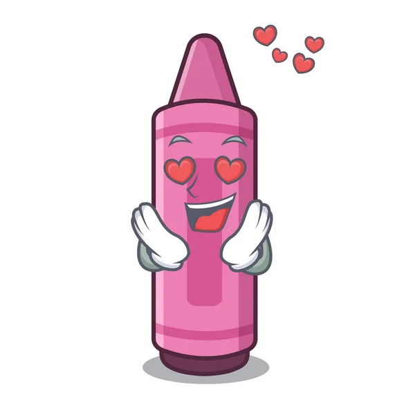キャラクターの形をしたピンクのクレヨンを愛して — ストックベクタ