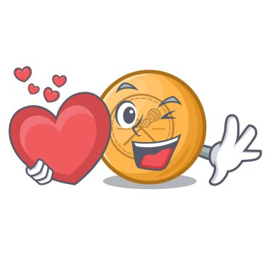 Maskot şeklinde bir kalp lakros topuyla