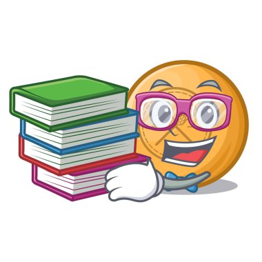 Ahşap karikatür masa üzerinde kitap lakros topu ile Öğrenci