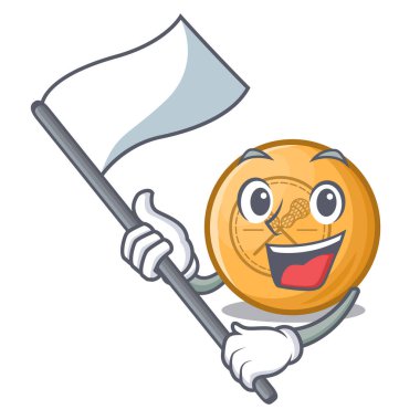 Tahta karikatür masasının üzerinde bayrak lekros topuyla