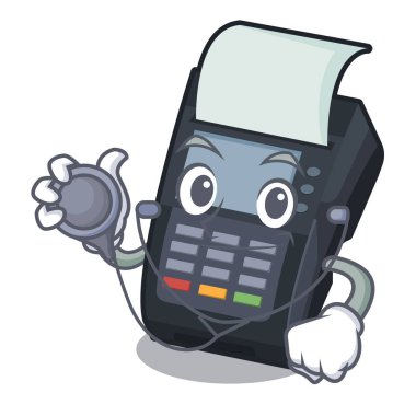 Doktor Edc makine karikatür sandalye üzerinde