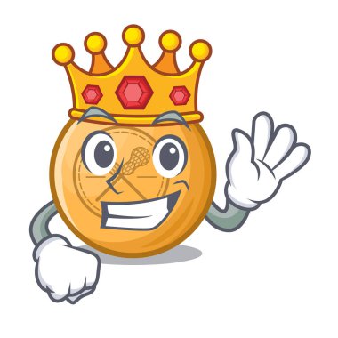 Ahşap karikatür masa üzerinde Kral lakros topu