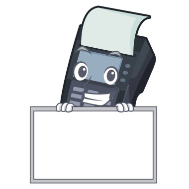 Tahta Edc makine ile Grinning karikatür sandalye üzerindedir