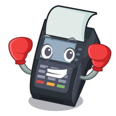 Boks Edc makine karikatür sandalye üzerinde