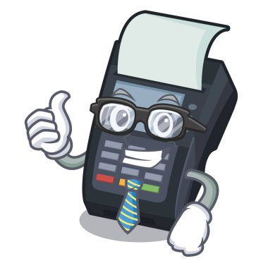 İşadamı makine Edc maskot izole