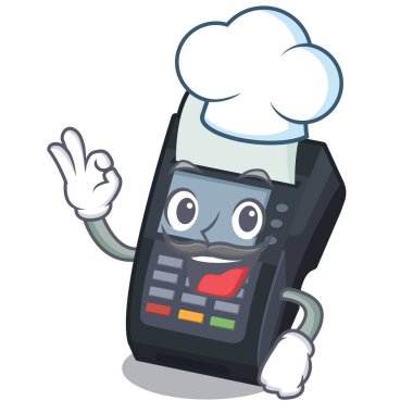 Şef makine Edc maskot izole