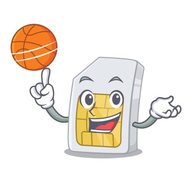 Telefondaki basketbol simkartıyla bir çizgi film.