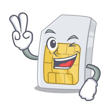 Karakter şeklinde iki parmak simcard