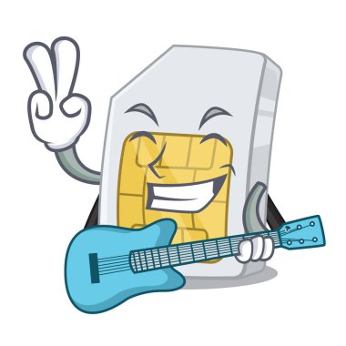 Çizgi filmde gitar simkartı ile izole edilmiş
