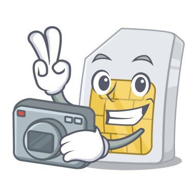 Fotoğrafçı simcard karikatür ile izole
