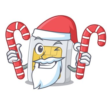 Bir maskot cüzdan şeker simcard ile Santa