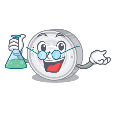 Profesör duman dedektörü maskot ile izole